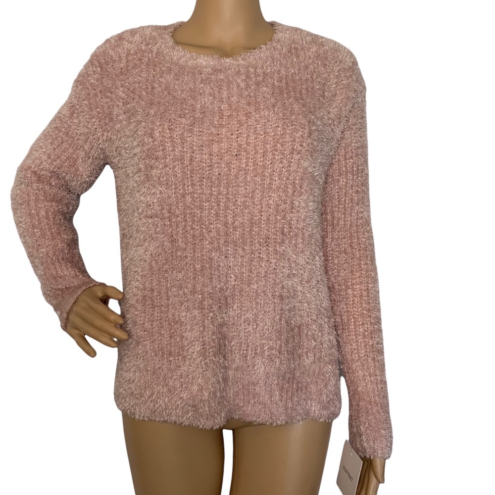 ellen tracy downtown pink dust fuzzy Sweater
